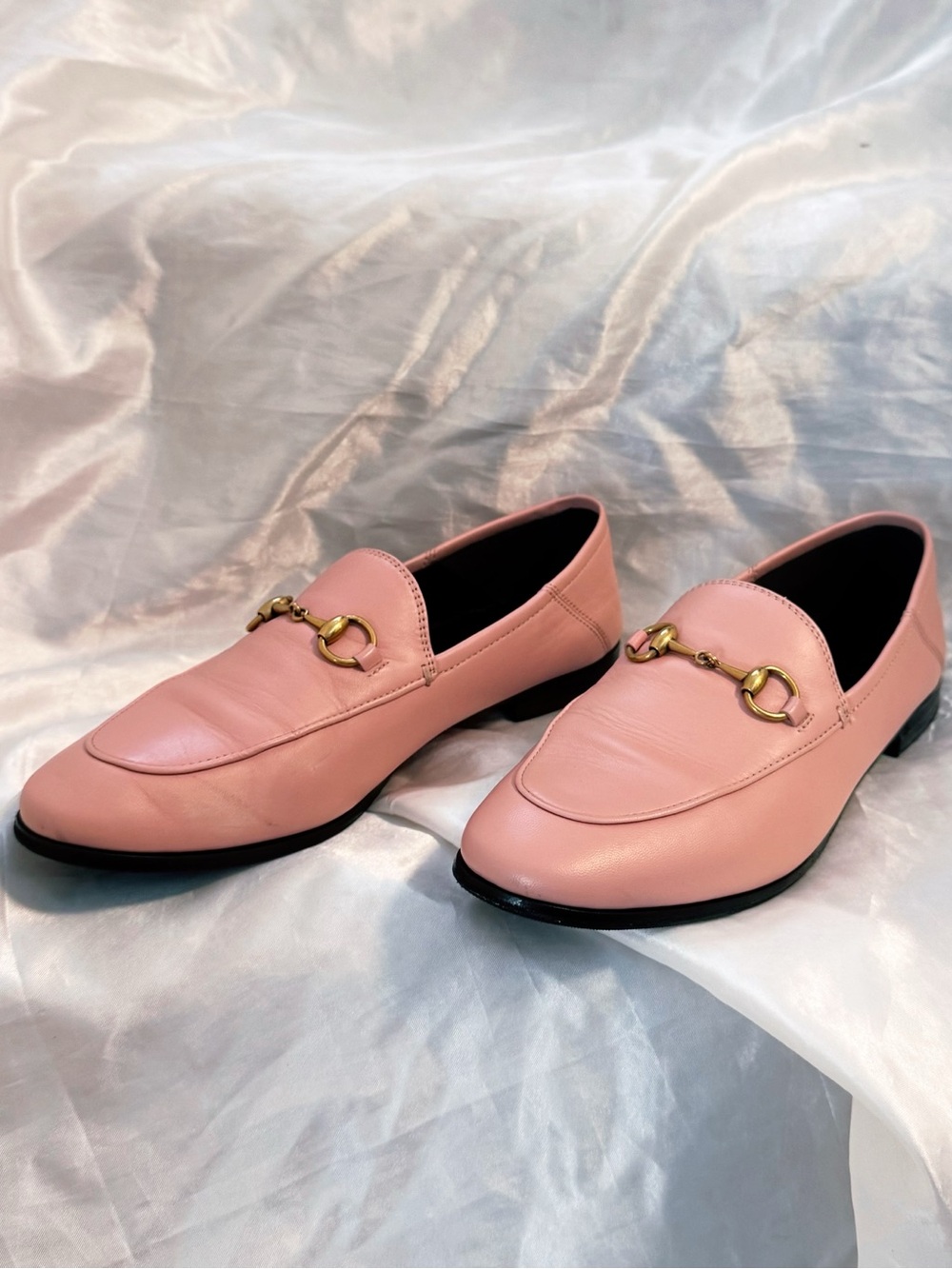 Gucci Pink Horsebit Loafers